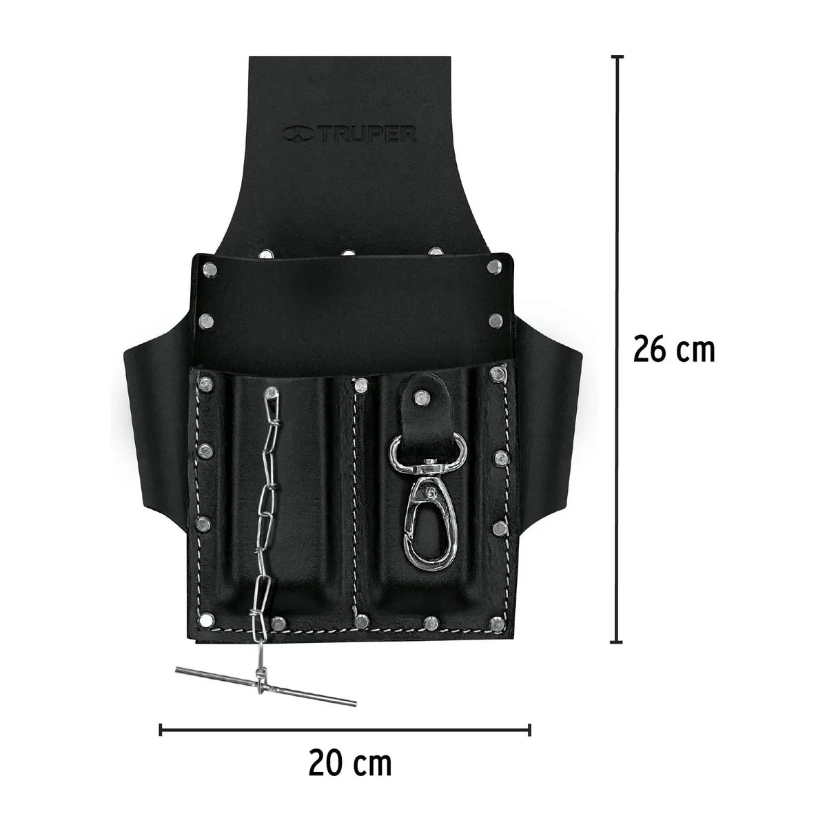 TRUPER - Porta Herramientas de Cuero 7 Compartimentos Truper