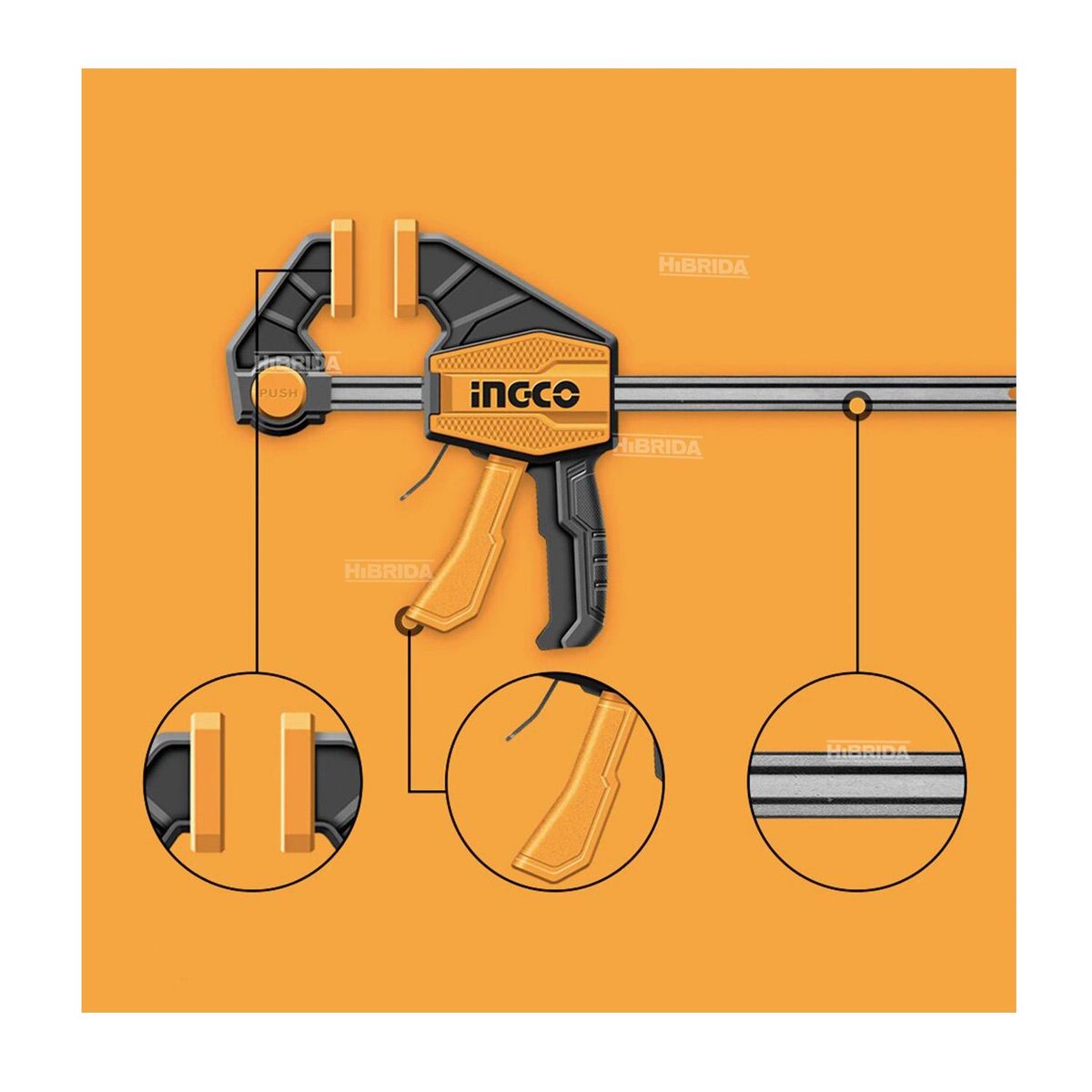 INGCO TOOLS - PRENSA RÁPIDA 12 AUTOAJUSTABLE ABRAZADERA INGCO 60KG X4 PC