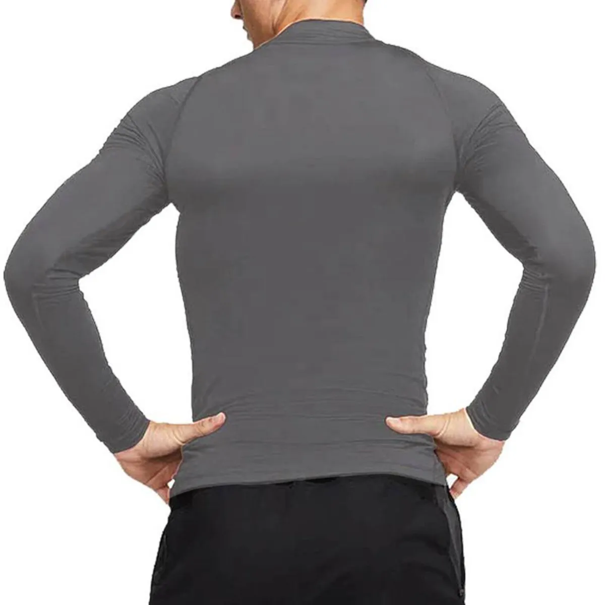 GENERICO - Polo Licra  Manga Larga Plomo Neon M