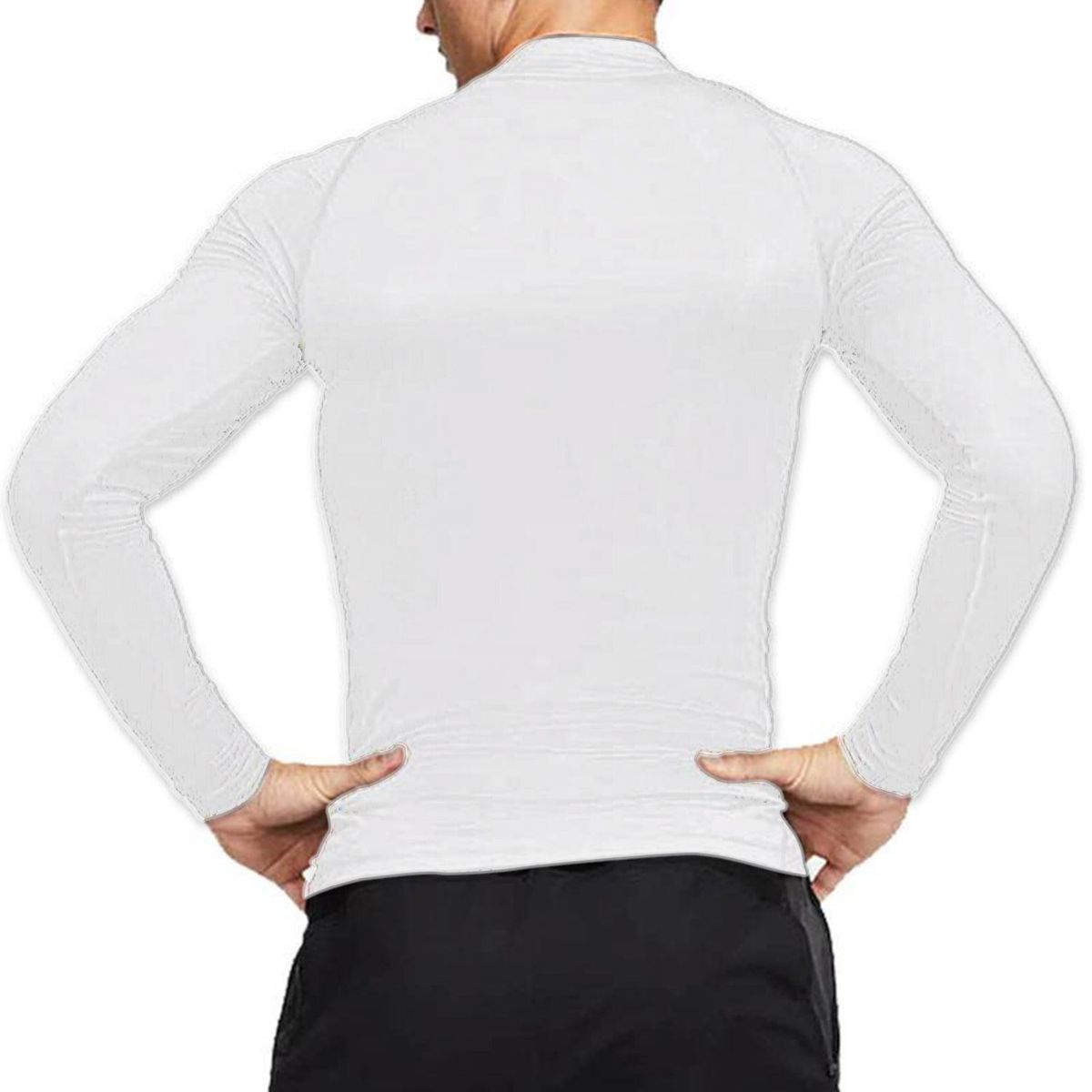 GENERICO - Polo Licra Manga Larga Blanco  S