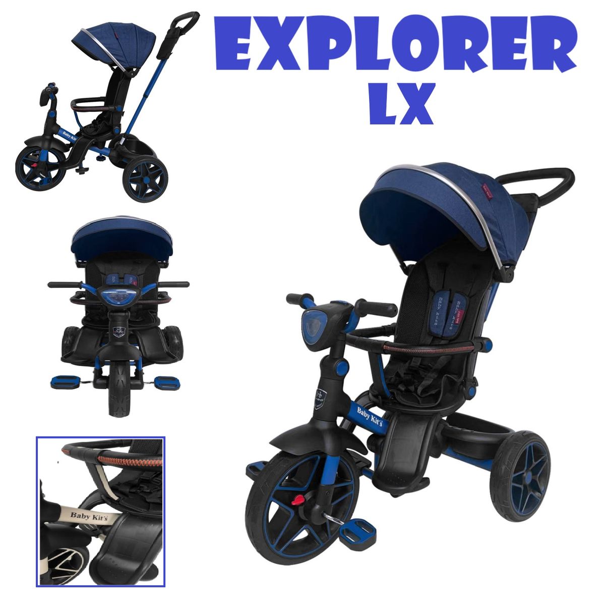 BABY KITS - Triciclo Musical bluetooh Explorer LX -Azul