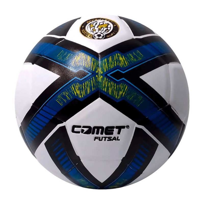 COMET - Pelota de Futsal Cuero Vulcanizado Talla 3.5 Blanco