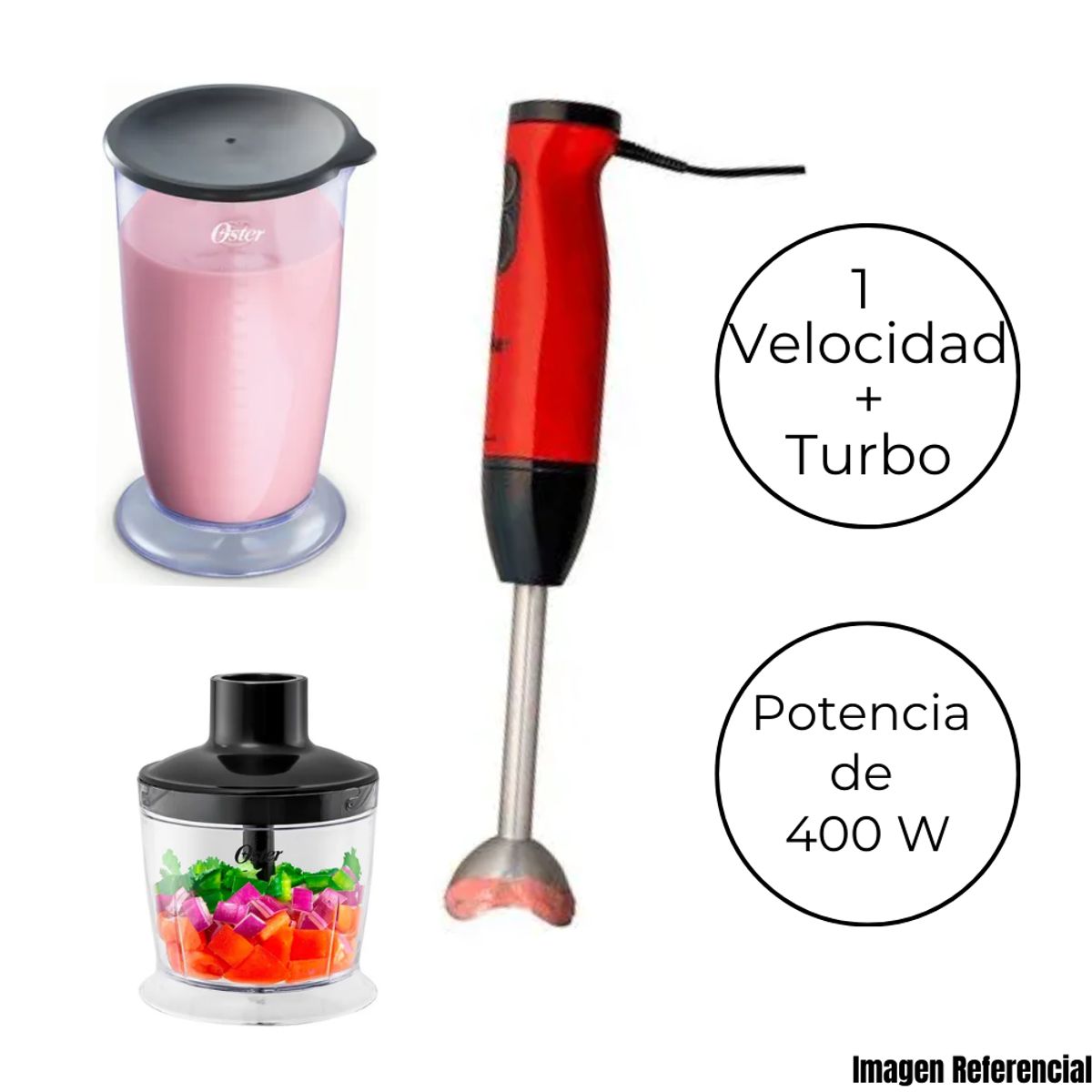 OSTER - Batidora Oster de Inmersión de Acero Inoxidable FPSTHB460A