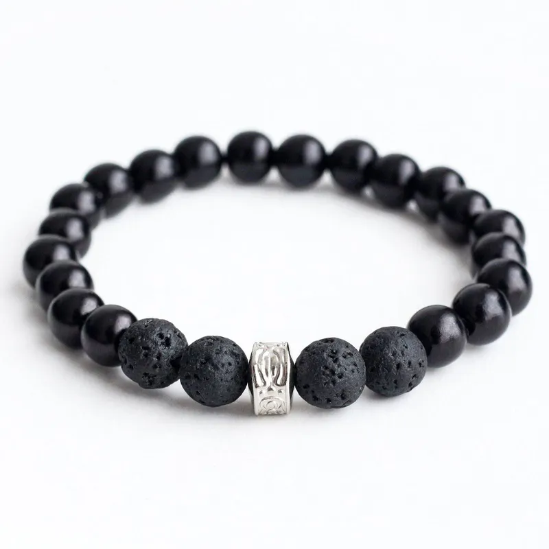 MANYA - Pulsera piedra volcanica g de hombre