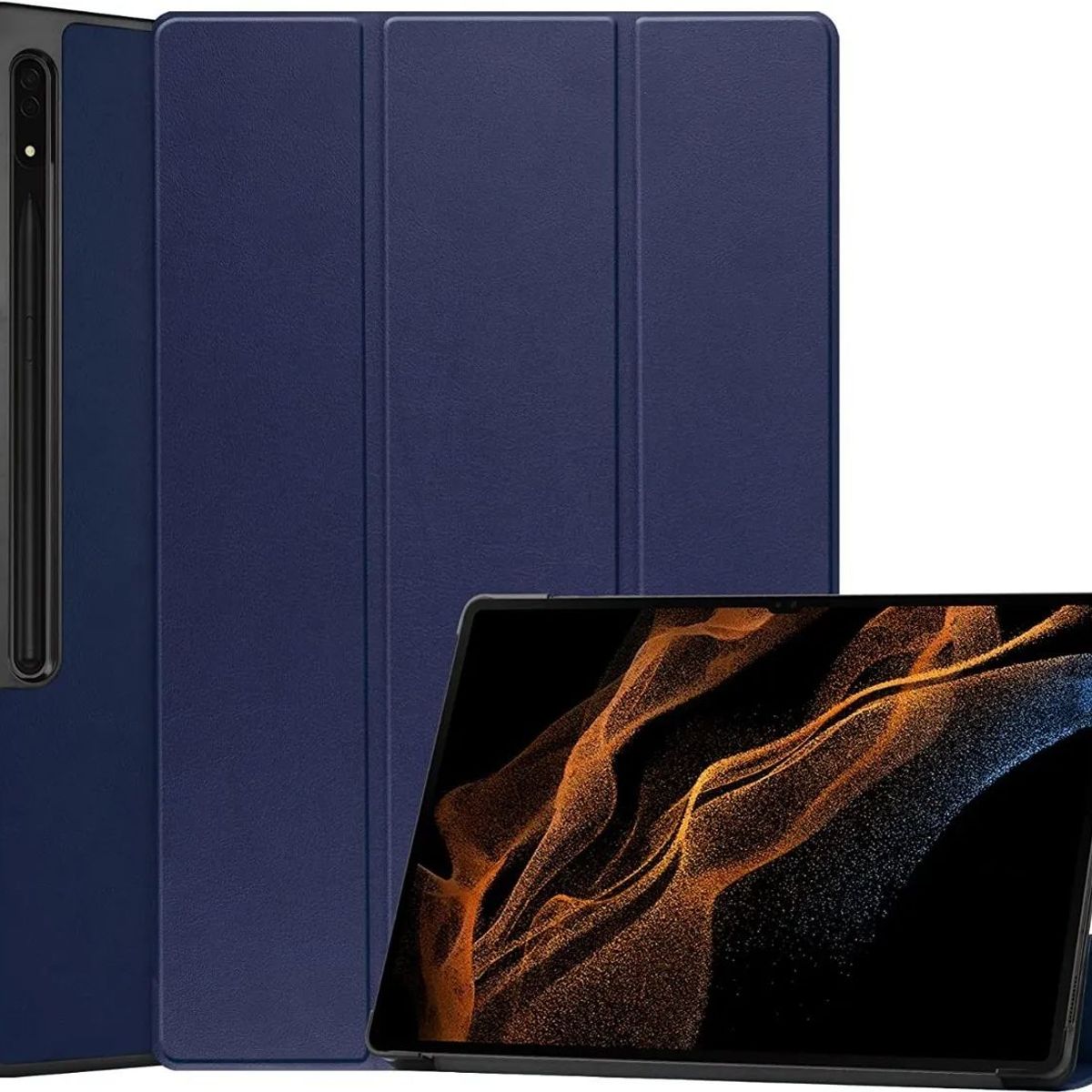 GENERICO - Funda Book Cover Para Tablet Samsung Tab S8 Ultra 14.6 SM-X900 Azul
