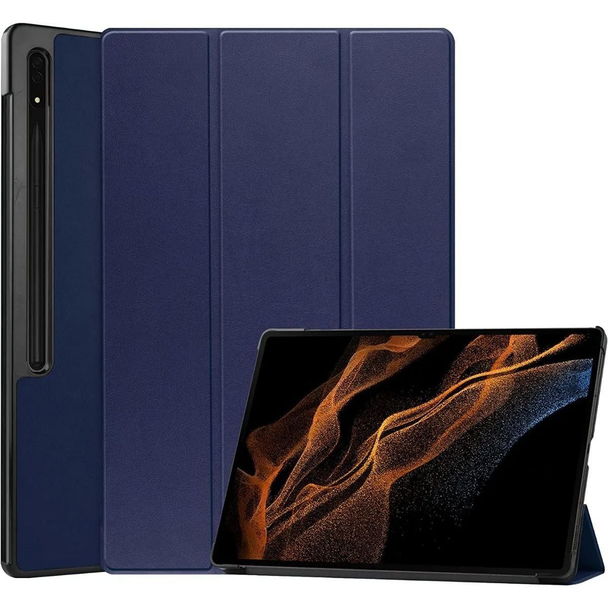 GENERICO - Funda Book Cover Para Tablet Samsung Tab S8 Ultra 14.6 SM-X900 Azul