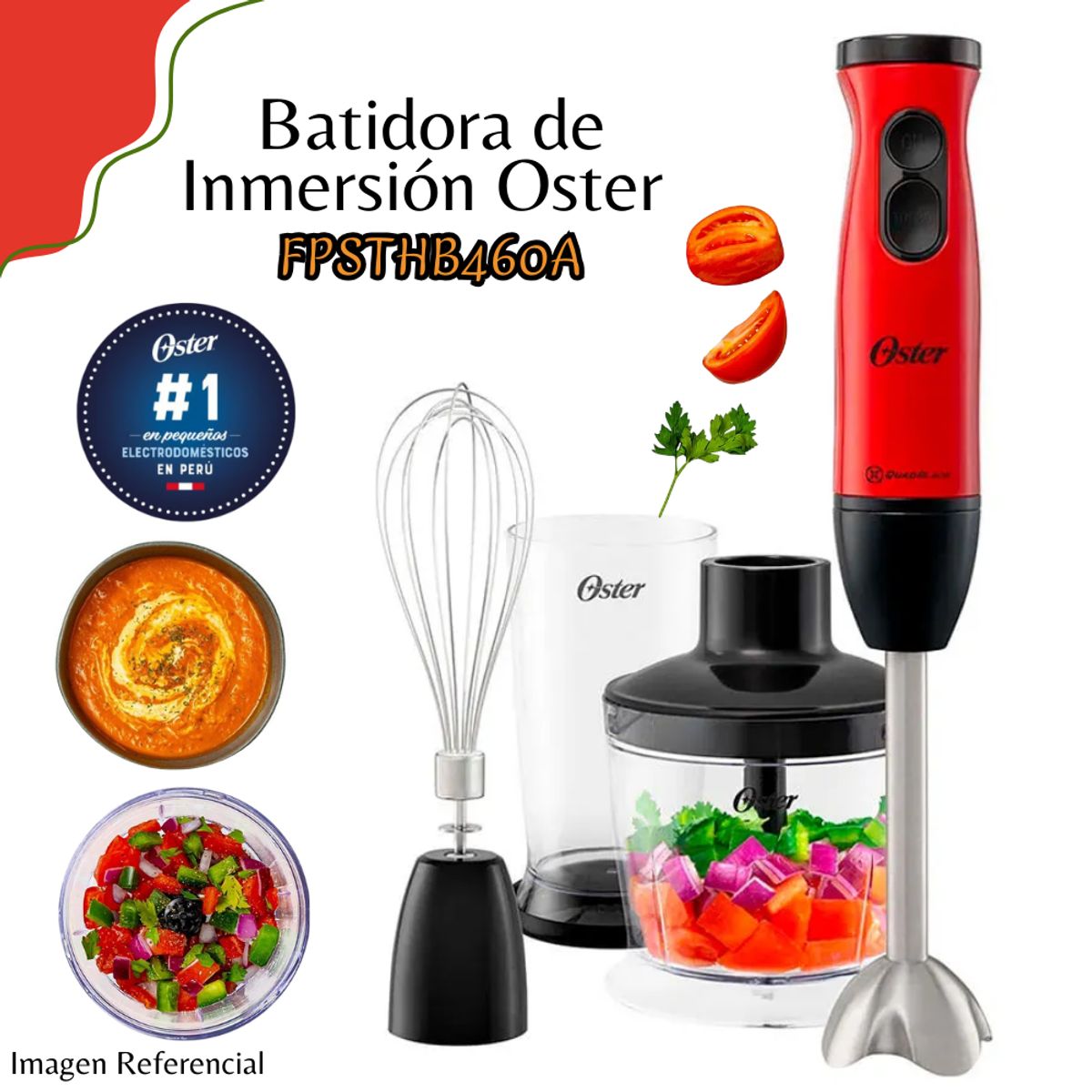 OSTER - Batidora Oster de Inmersión de Acero Inoxidable FPSTHB460A