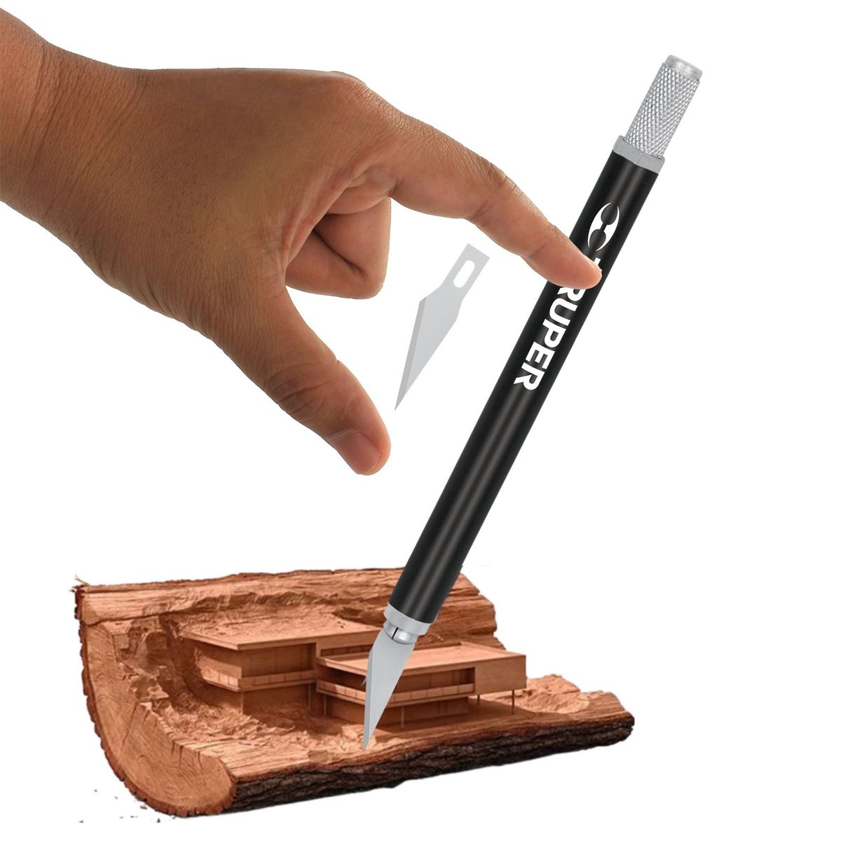 TRUPER - Juego Cutter precisión Cuchilla Exacto Tipo Bisturí Truper 54 Piezas