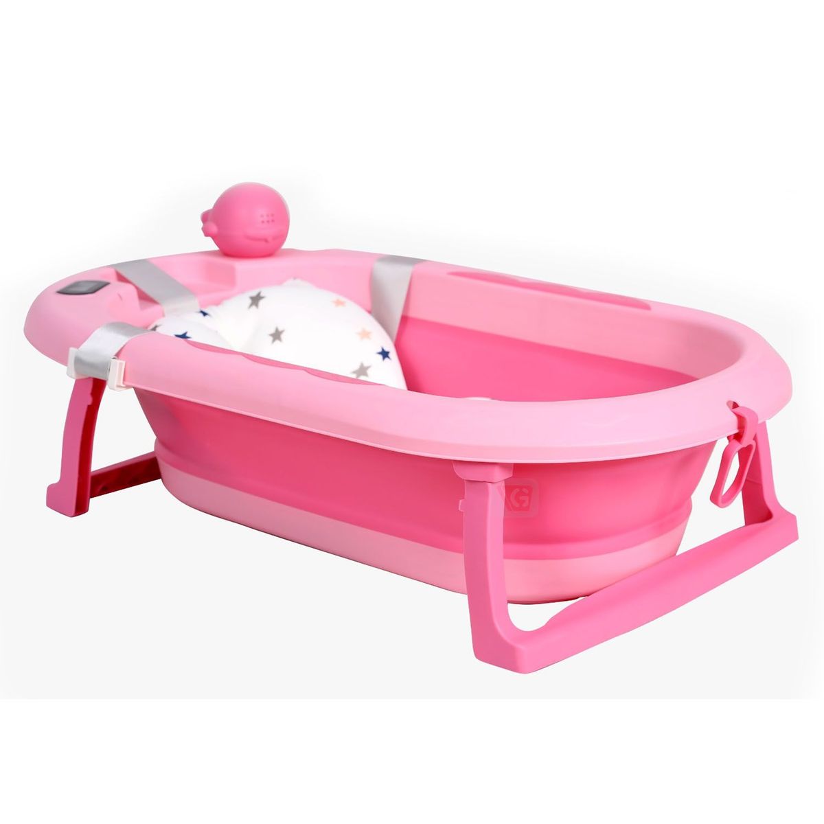BABY KITS - Bañera Plegable JELLY Con Termostato PINK