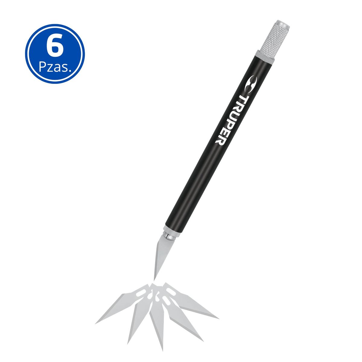 TRUPER - Cutter cuchilla exacto profesional precisión hobby, Truper 6 Piezas