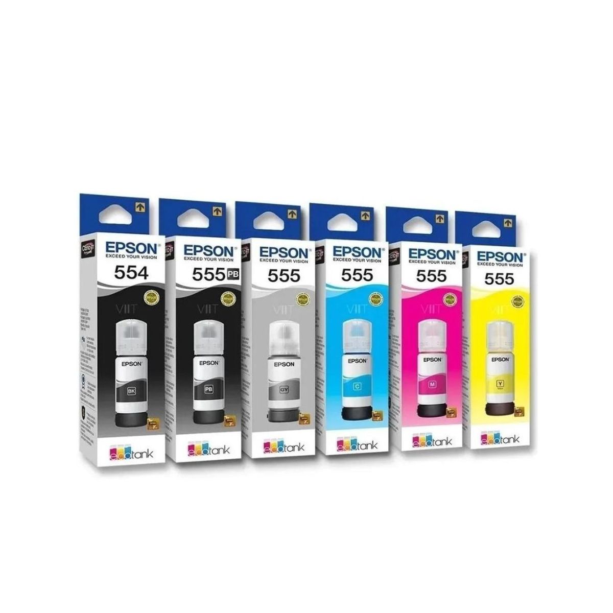 EPSON - Juego Tintas Originales Epson 555 – 554 Para L8180 - L8160