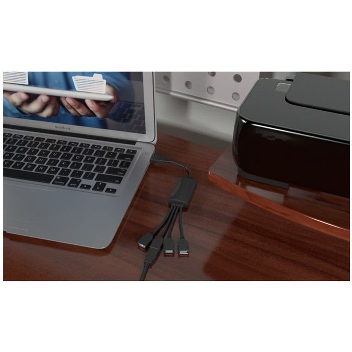 XTECH - HUB USB 2.0 de 4 puertos tipo PULPO para PC o MAC - negro