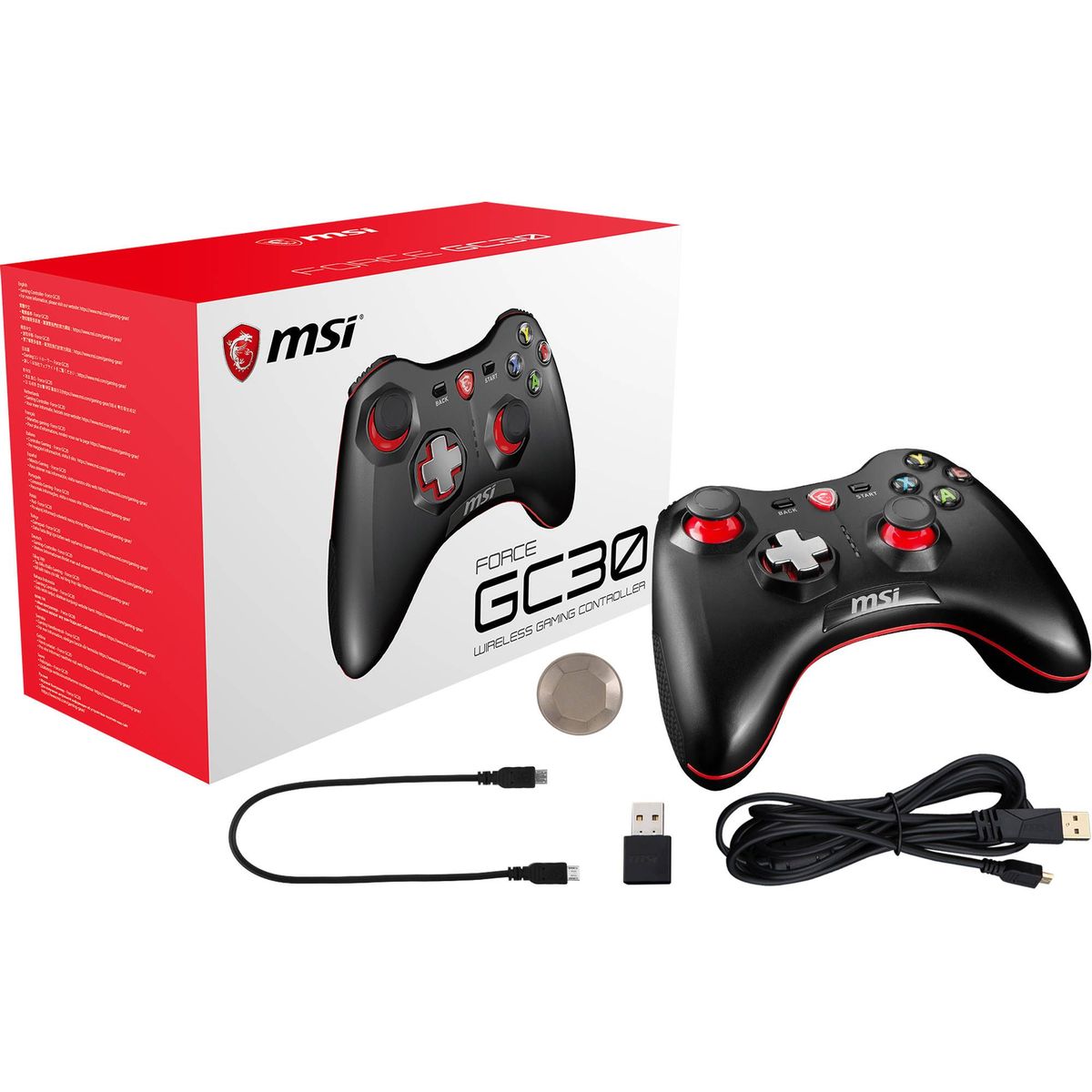 MSI - MSI FORCE Wireless Gaming Controller Dual Vibration Mando Gamer - GC30
