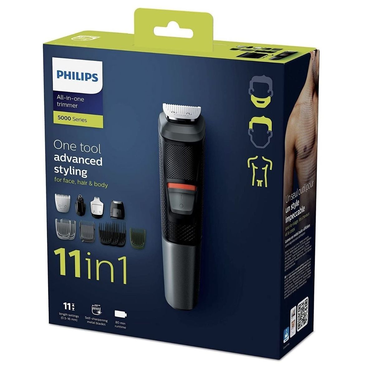 PHILIPS - Set recortador 11 en 1 philips para rostro, cuerpo y cabello - mg5730