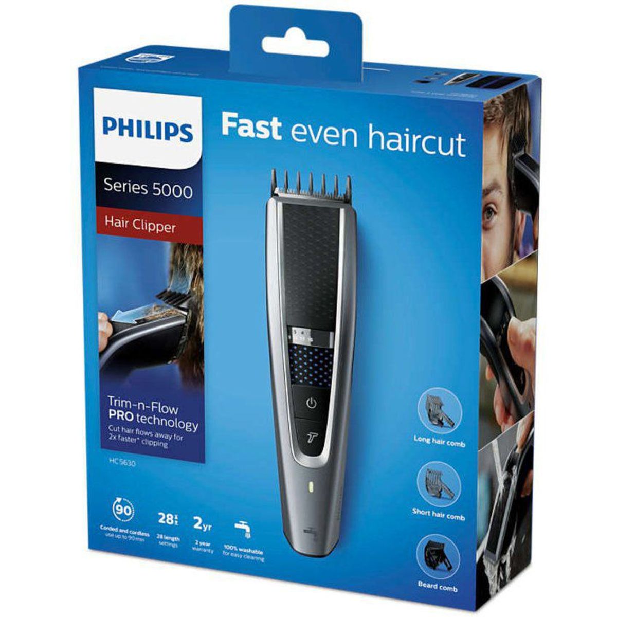 PHILIPS - Recortador de Cabello Philips Inalámbrico de 28 Posiciones - HC5630