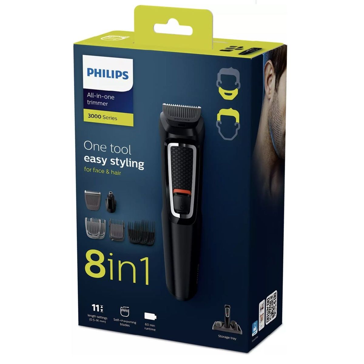 PHILIPS - Set recortador 8 en 1 para barba y cabello philips mg3731