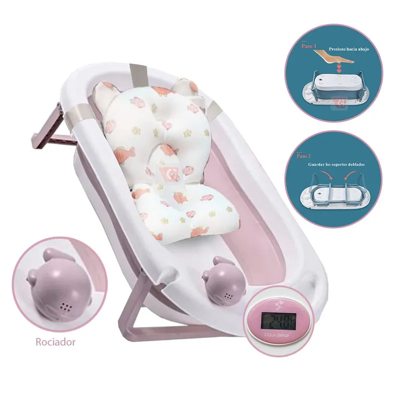 DOUX BEBE - Tina de Baño Para Bebe Plegable DB-688G DOUX BEBE Rosado