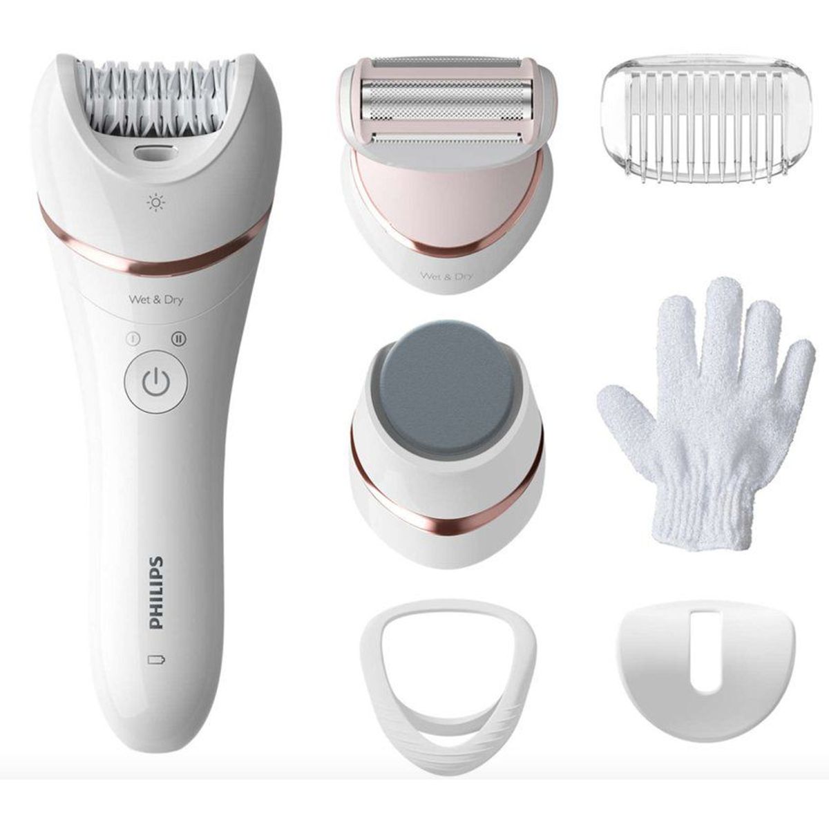 PHILIPS - Depiladora Philips Para Cuerpo, Piernas y Pies 7 Accesorios bre730