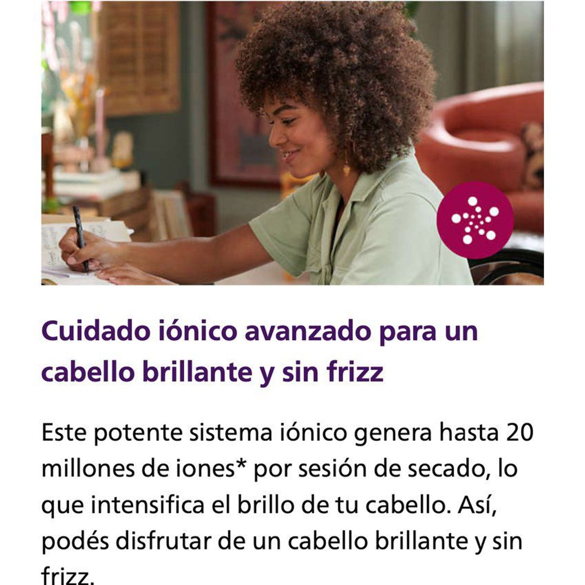 PHILIPS - Secadora de cabello philips 2100w con difusor y 6 velocidades bhd360