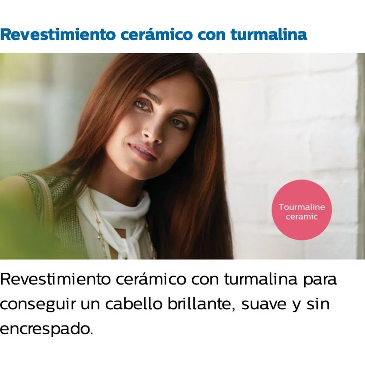 PHILIPS - Cepillo alisador con revestimiento de turmalina philips bhh880