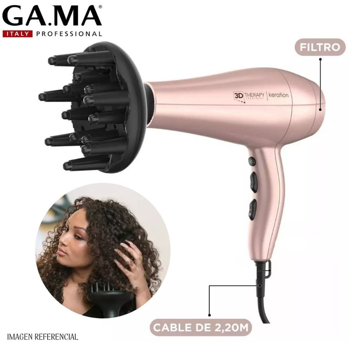 GAMA - Secadora de Cabello Profesional Gama Keration Diva 3D