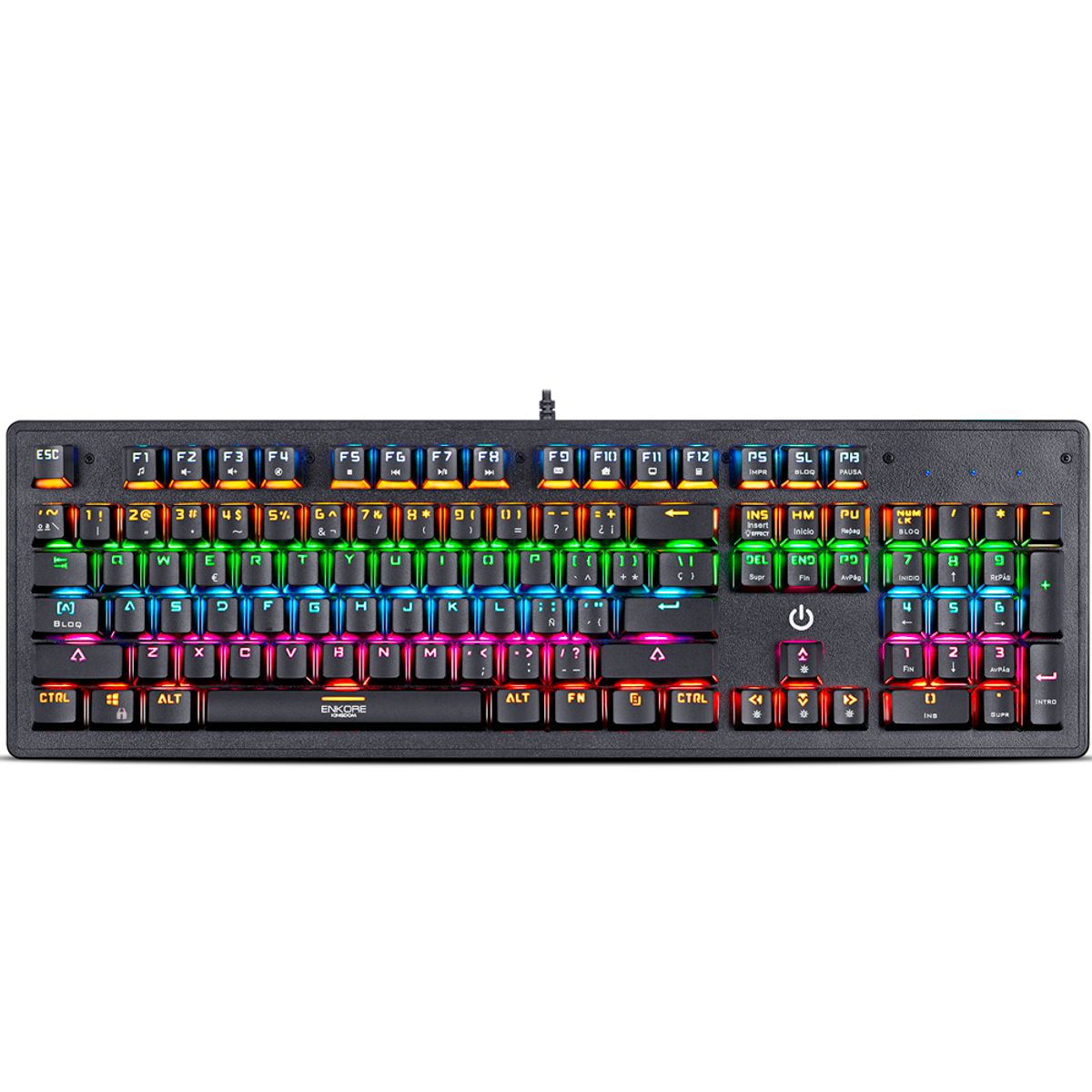 ENKORE - Teclado Gamer Mecánico Kingdom Switch Blue Led Rainbow