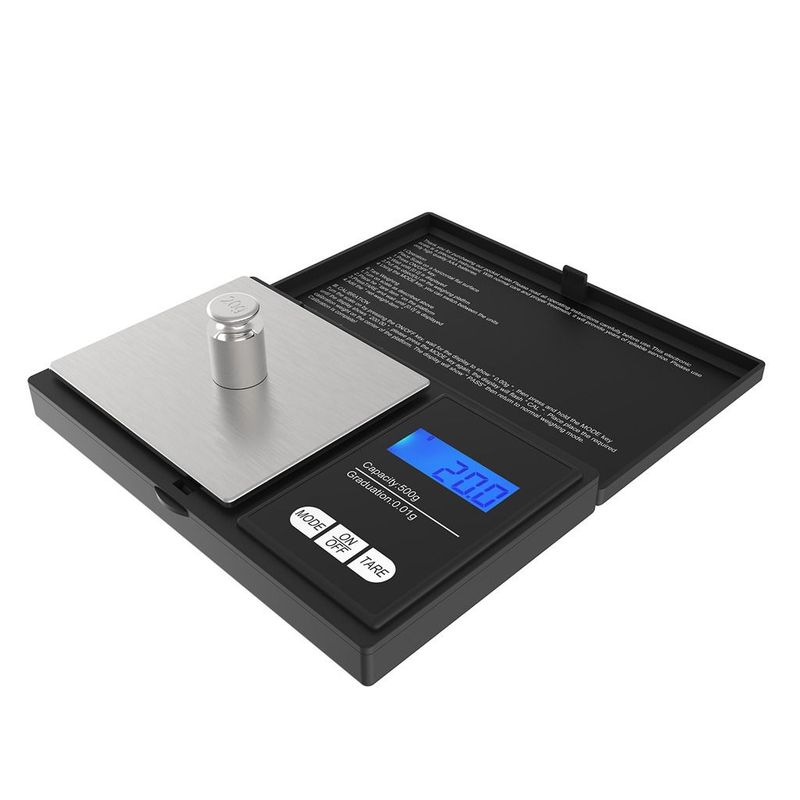 GENERICO - Balanza Gramera Digital Pesa Joyería Bolsillo 01g a 500g con tapa