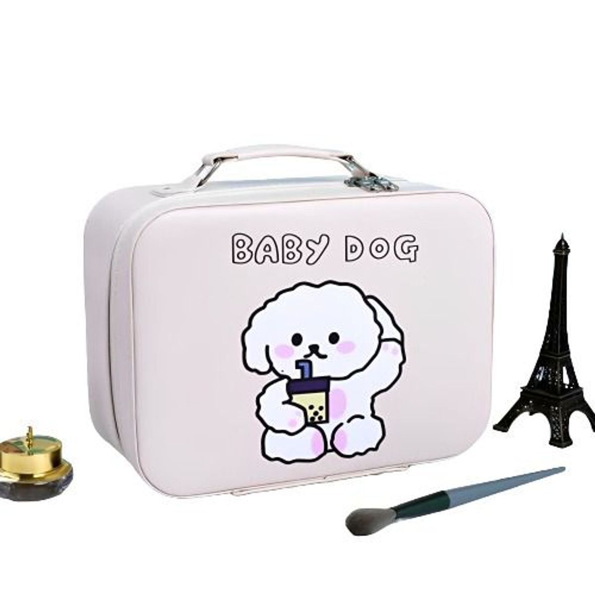 INSPIRA MARKET - Neceser de Viaje para Maquillaje con Espejo Rosa