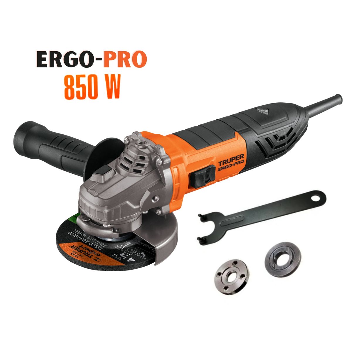 TRUPER - Amoladora Truper ERGO PRO 850W, 10 discos de corte, 1 Wincha 3m TRUPER