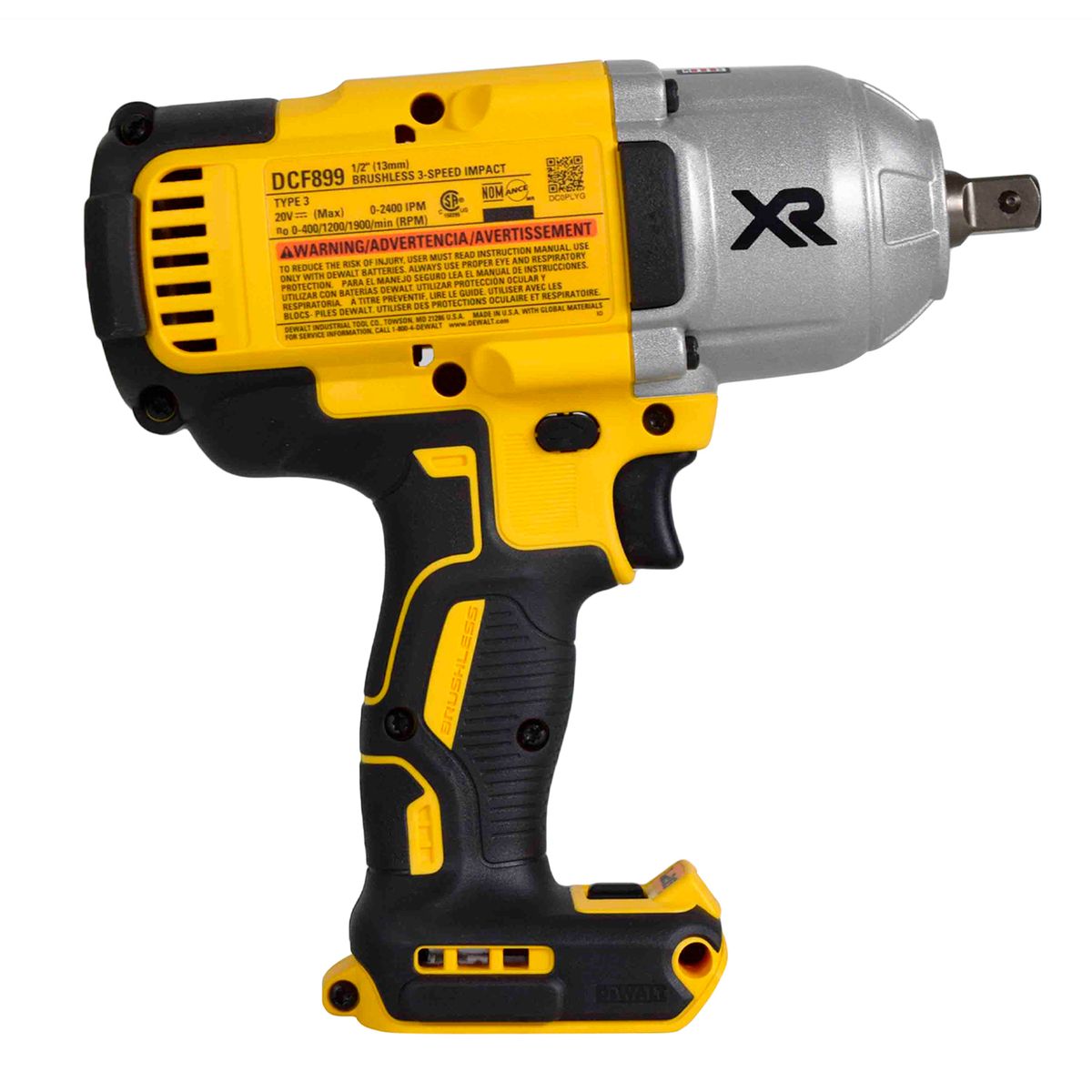 DEWALT - Llave de Impacto 12 20V XR 950Nm Baretool Dewalt DCF899B