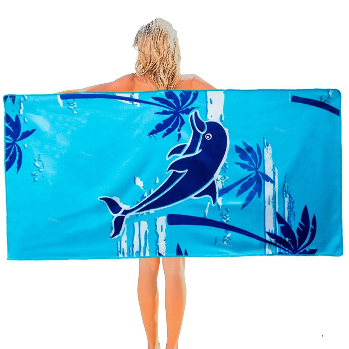 MINARI - Toalla de Playa de Microfibra Delfín 532T