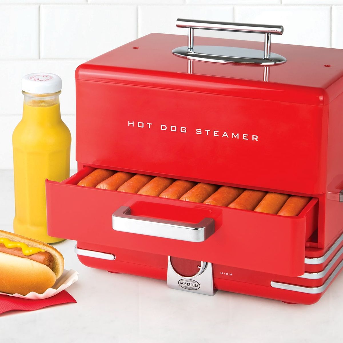 NOSTALGIA - Máquina Vaporera de Hot-Dog Nostalgia Retro