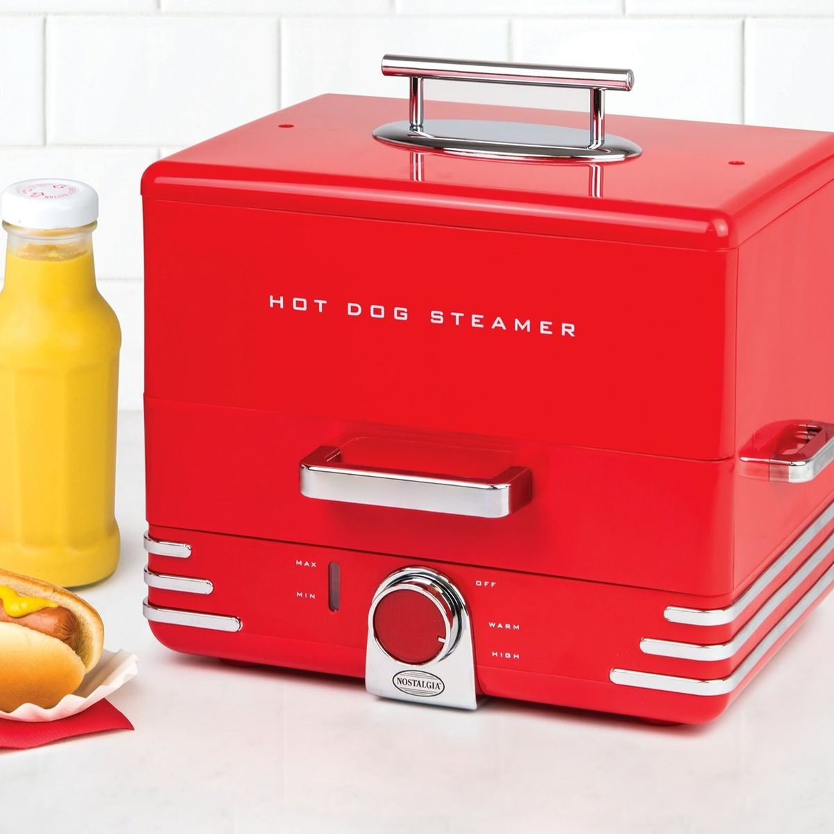 NOSTALGIA - Máquina Vaporera de Hot-Dog Nostalgia Retro