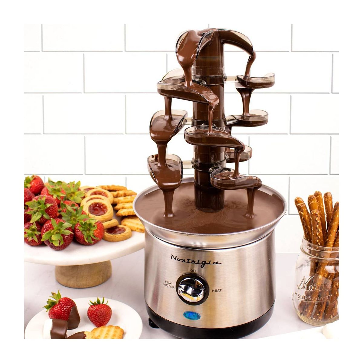 NOSTALGIA - Fuente de Chocolate En Cascada de Acero Inoxidable Nostalgia