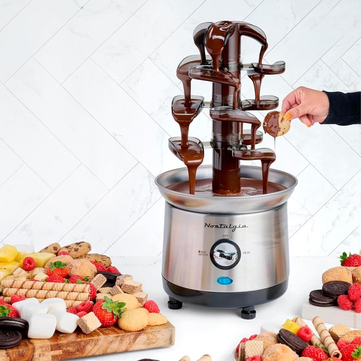 NOSTALGIA - Fuente de Chocolate En Cascada de Acero Inoxidable Nostalgia