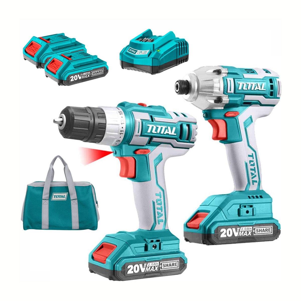 TOTAL TOOLS - TALADRO ATORNILLADOR ATORNILLADOR DE IMPACTO 20V TOTAL - TCKLI2006