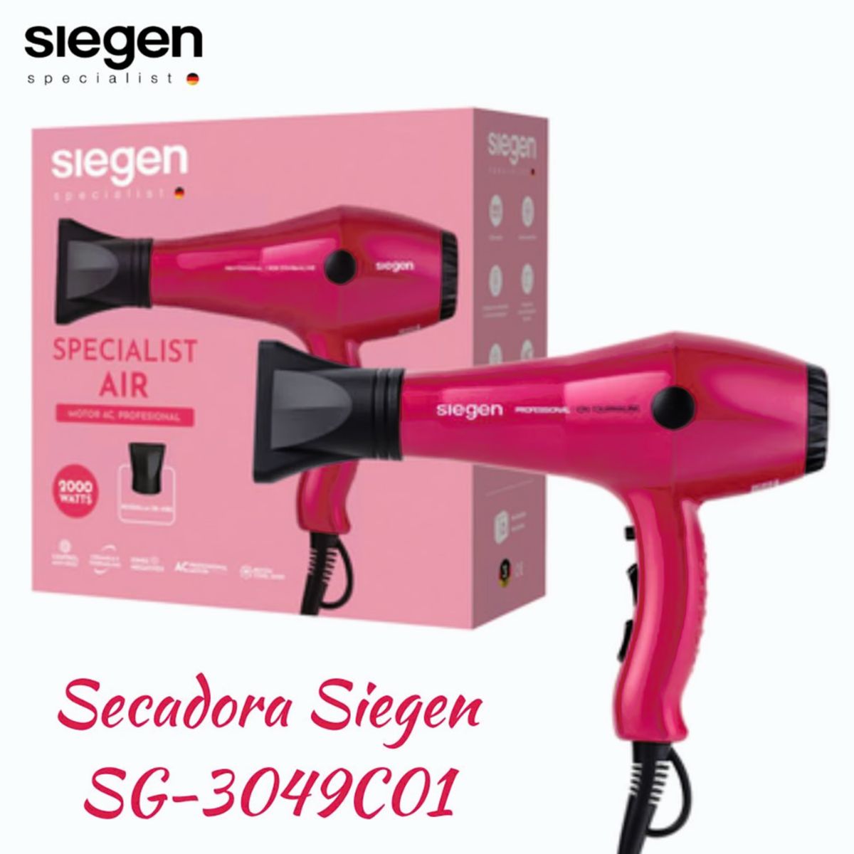 SIEGEN - Secadora de Cabello Profesional Siegen SG-3049C01