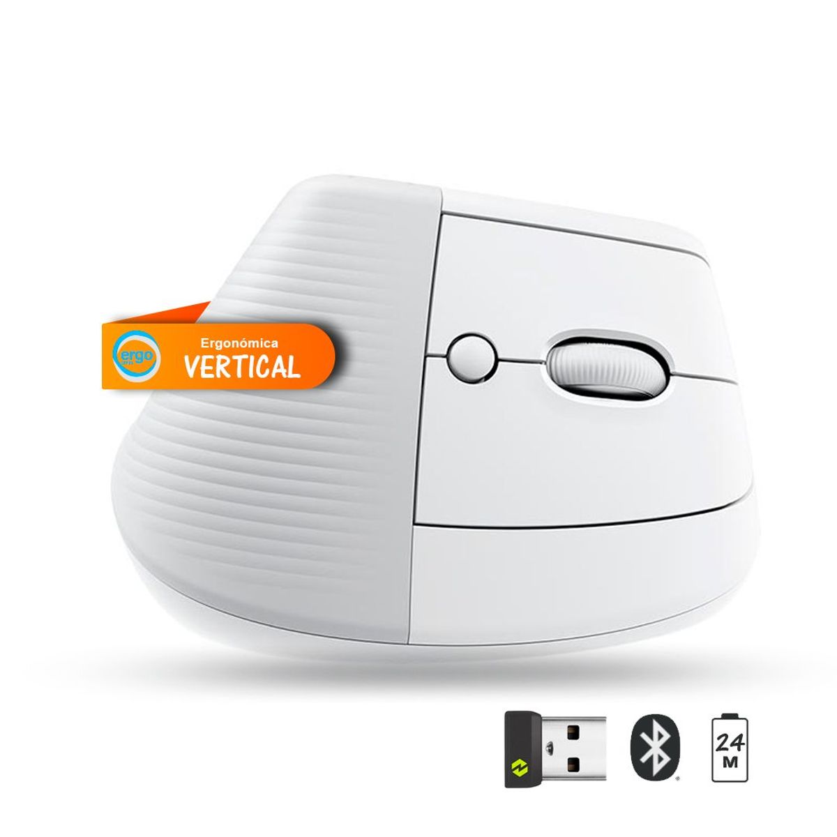 LOGITECH - Mouse Logitech Vertical  MX Lift Bluetooth Ergonómico - Blanco