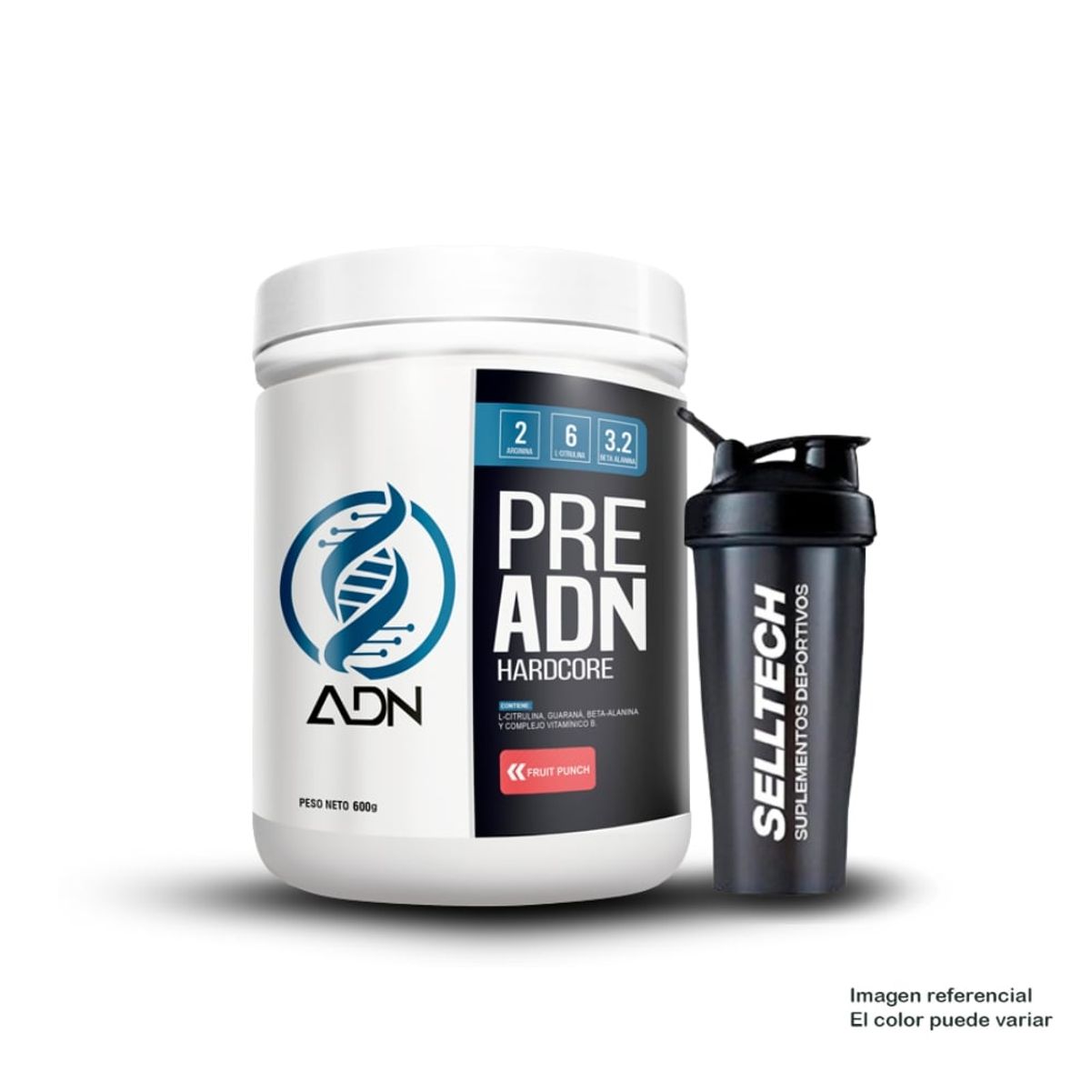 ADN - Pre Entreno Adn PreAdn 400gr Fruit Punch Shaker