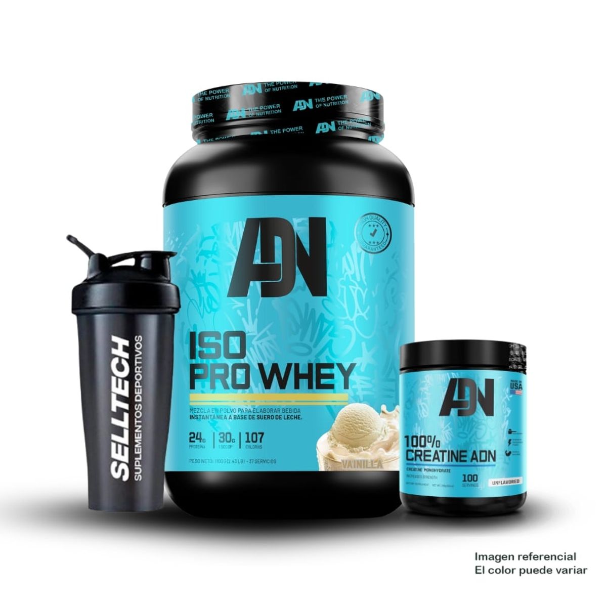 ADN - Proteína Iso Pro Whey de 1100 Gramos Vainilla Creadn 250gr