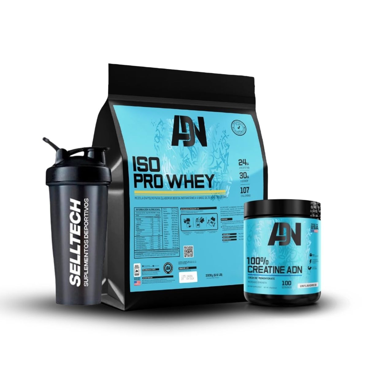 ADN - Iso Pro Whey 3 kg Vainilla + Creatina 250gr