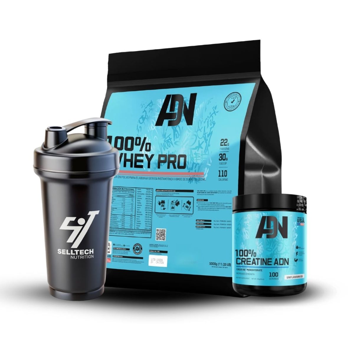ADN - 100% Whey Pro 5 kg Vainilla+Creatina 250gr