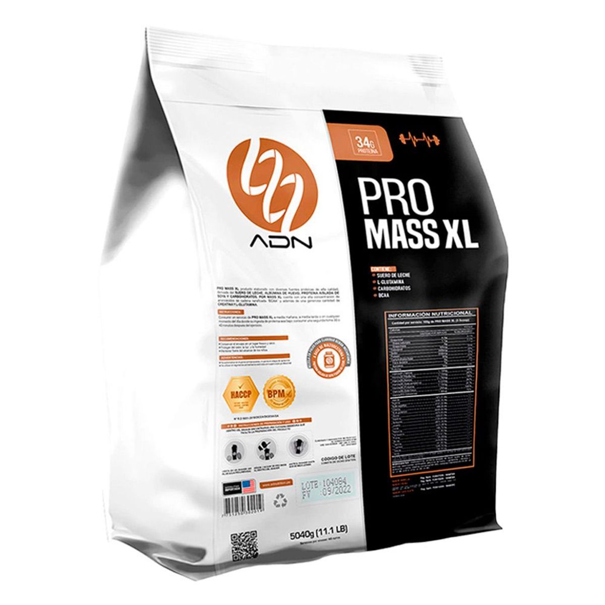 ADN - Proteína Pro mass xl 3kg Fresa Creadn 500gr Bcca 500gr Fruit