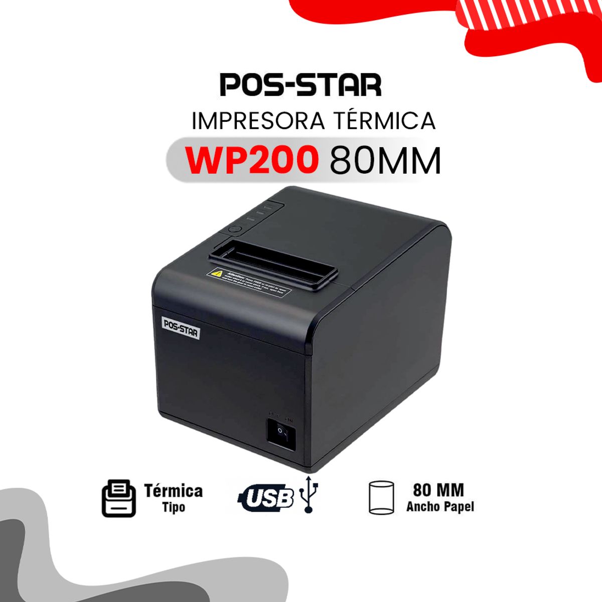 POS STAR - IMPRESORA TERMICA POS-STAR WP200 80MM INTERFAZ USB 200MMS