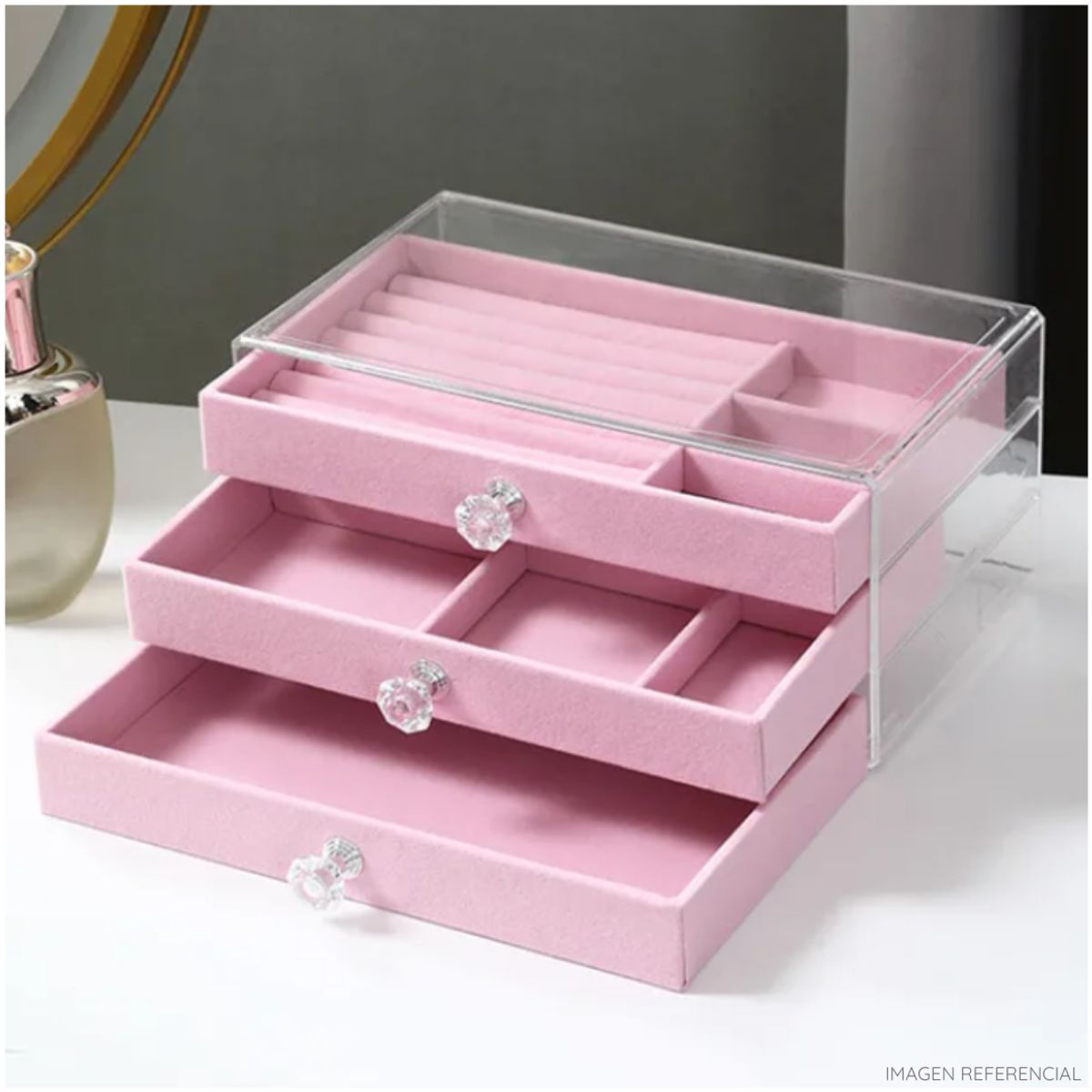 INSPIRA MARKET - Joyero Cofre Caja Organizadora de Anillos Aretes Pendientes