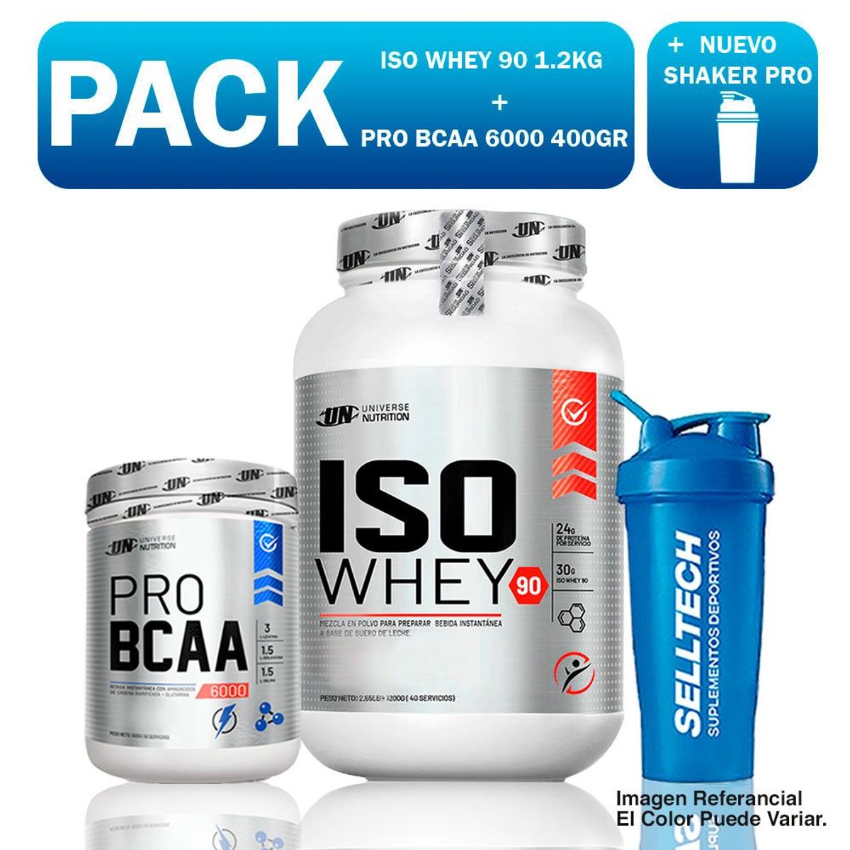 UNIVERSE NUTRITION - Iso Whey 90 de 1.1 kg Chocolate+pro Bcaa 6000 500gr Naranja