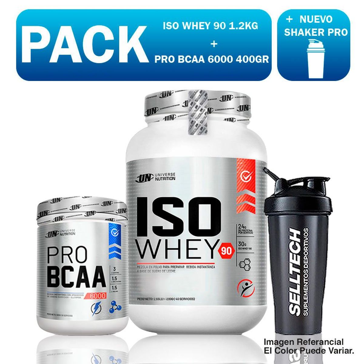 UNIVERSE NUTRITION - Iso Whey 90 de 1.1 kg Vainilla+pro Bcaa 500gr Fruit Punch