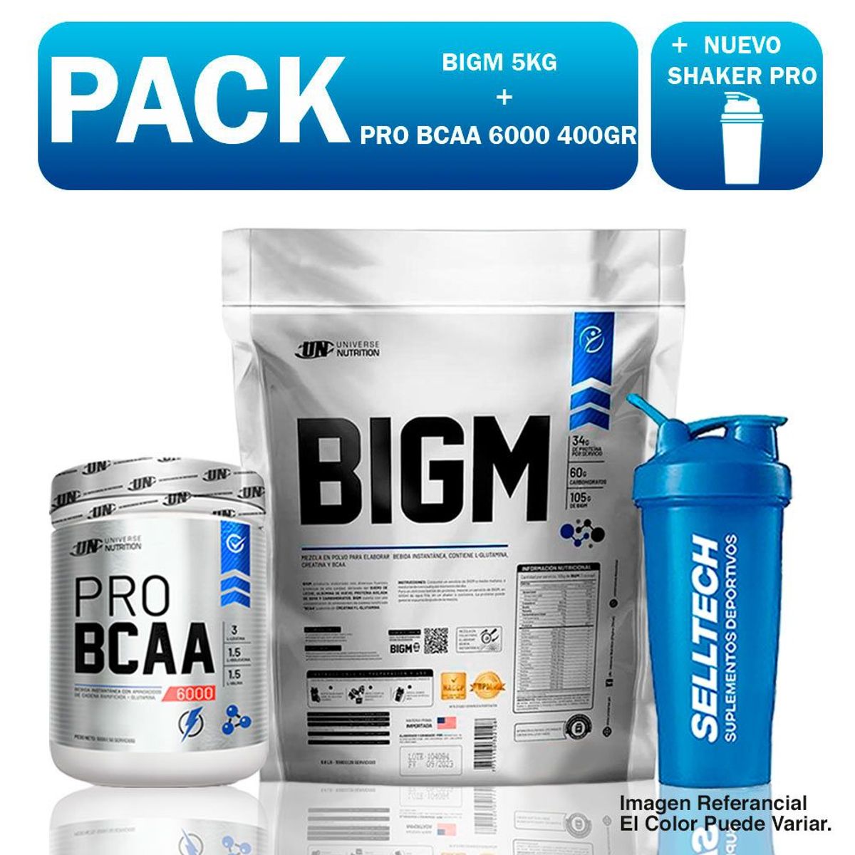 Universe Nutrition - Proteína UN Bigm 5 kg Vainilla+bcaa 6000 500gr Fruit Punch