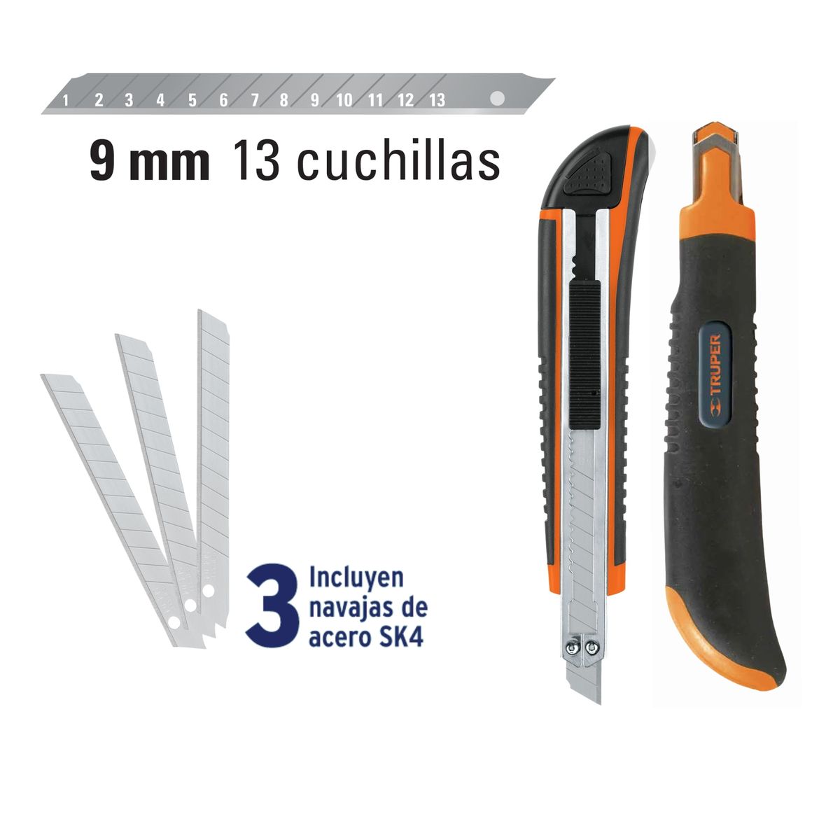 TRUPER - Cutter profesional Navaja Retráctil 9 mm. Truper
