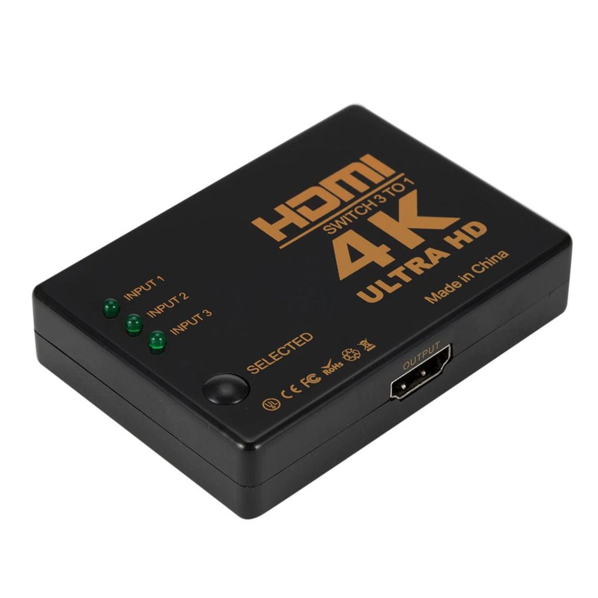 GENERICO - Hdmi Switch 3 x 1 4k ULTRA HD con control remoto multiplica hdmi 3 x 1